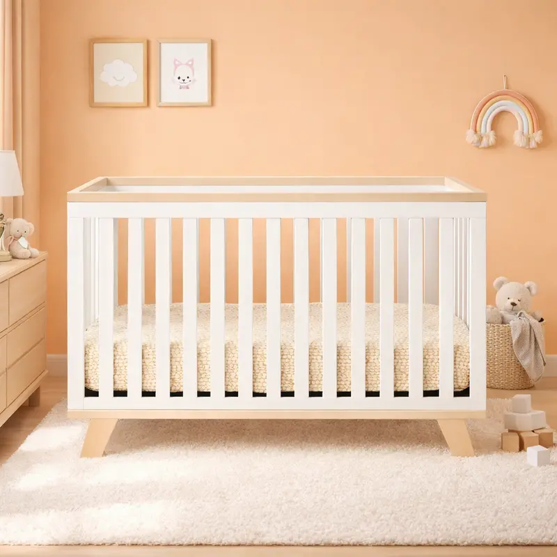 Sora 3-in-1 Convertible Crib – Adjustable Mattress Height & Modern Aesthetic