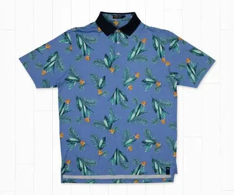 Southern Marsh Bayside Oahu Performance Polo – Men’s Breathable Tropical Print Shirt