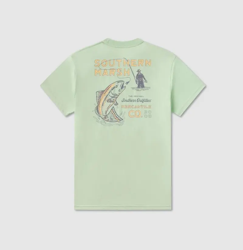 Southern Marsh Seawash Retro Redfish Tee in Seafoam