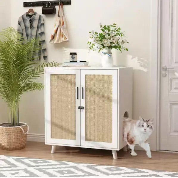 Stylish Covered Litter Box Enclosure for Cats