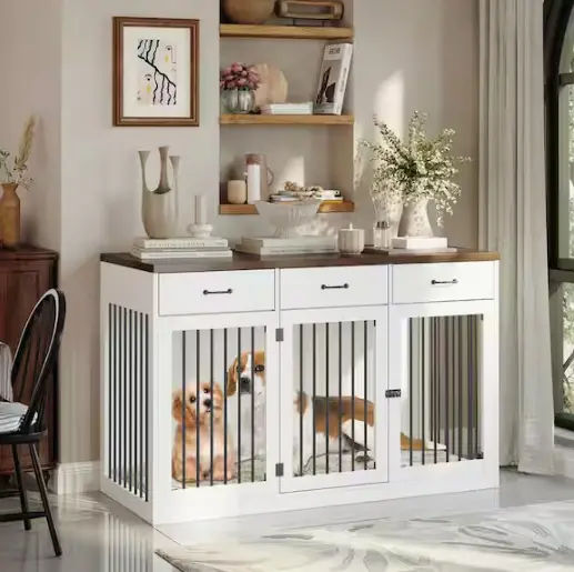 Stylish Large Dog House with Integrated Storage – 3-Drawer Furniture-Style Crate
