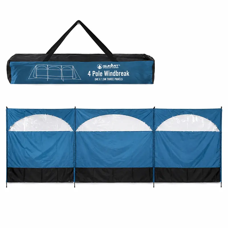 Summit 3-Panel Indigo Blue Windbreak (500 x 150 cm)