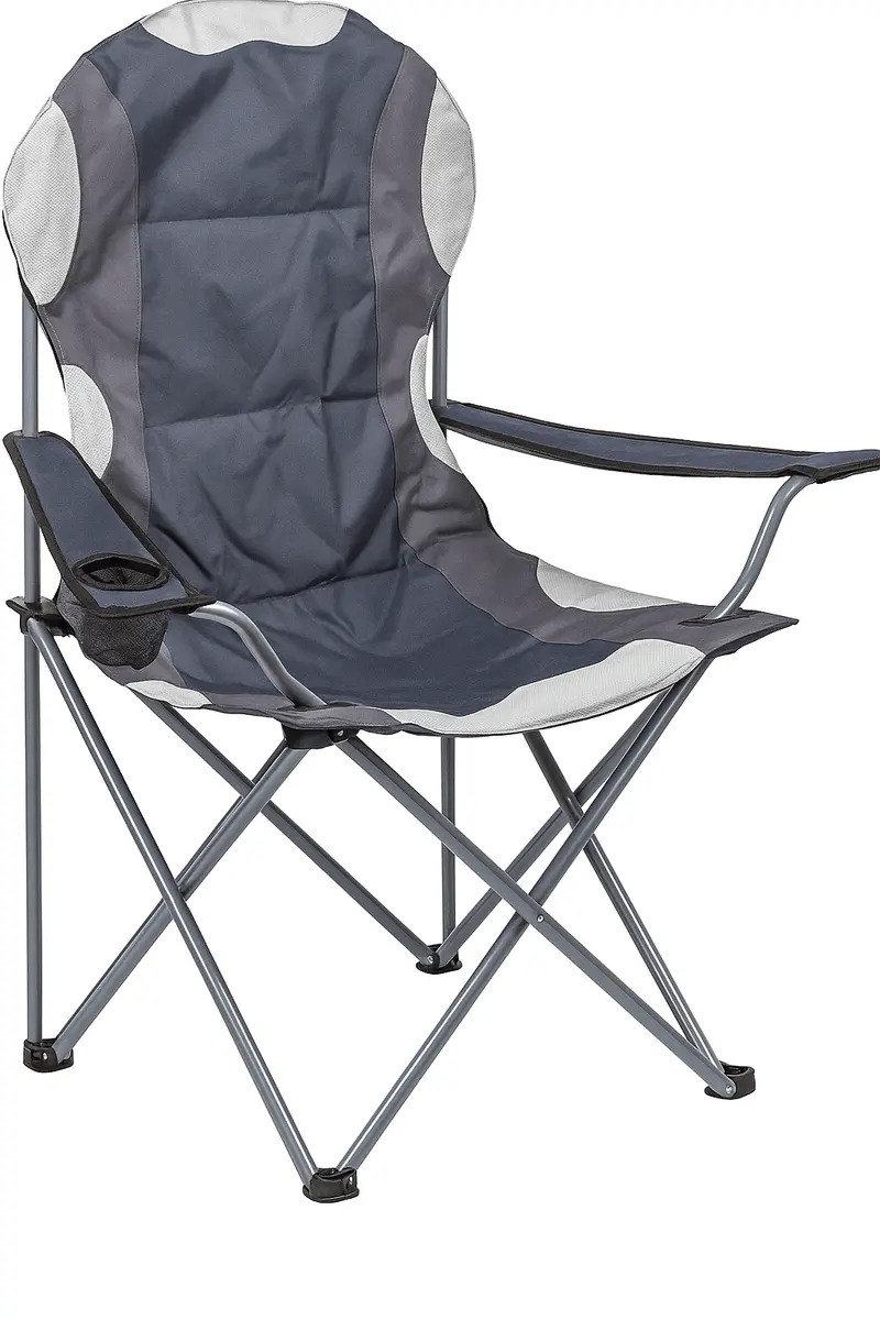Summit Berkley Padded Folding Camping Chair – Grey Ergonomic Design