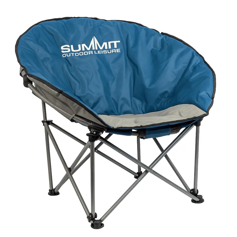 Summit Eclipse Folding Moon Chair – Ergonomic, Blue Finish