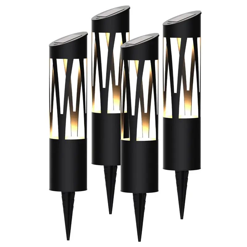 Sunburst Solar Bollard Light Set – 4-Pack, Modern Landscape Lighting