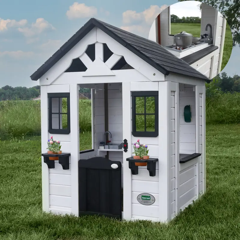 Sweetwater White Wooden Playhouse for Kids