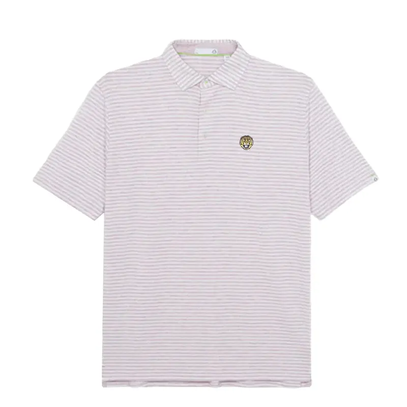 Tasc Cloud Polo in Air Stripe LSU Design for Men