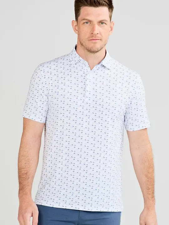 Tasc Cloud Polo in Island Time Print for Men