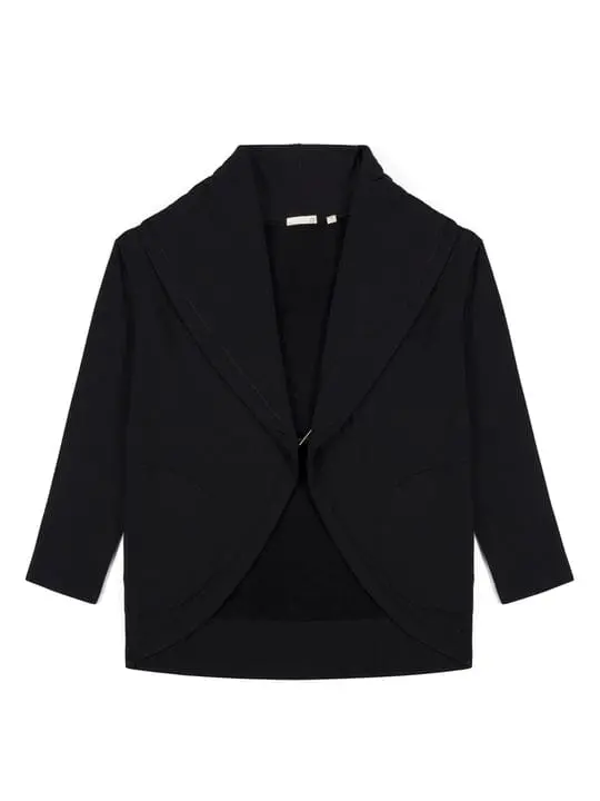 Tasc Women’s Cozy Fleece Open-Front Cardigan – Black