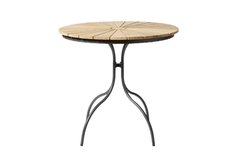 Teak and Aluminum Café Table – 80 cm Round