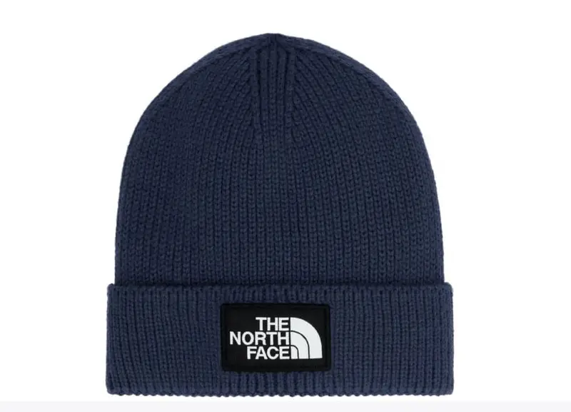 The North Face Logo Box Cuffed Beanie – Summit Navy