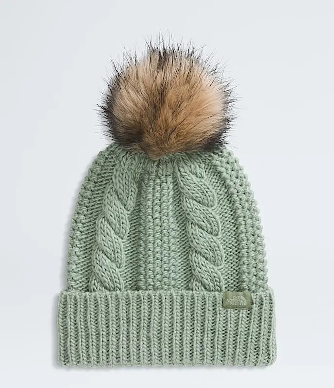 The North Face Oh Mega Fur-Pom Beanie – Women’s Slate Moss Finish