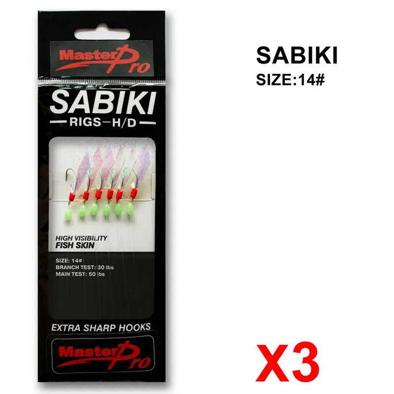 Three-Package Sabiki Rig Set – 14lb to 20lb Test Strength