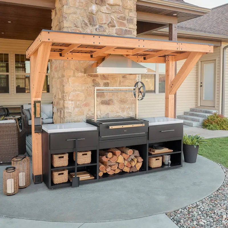 Timber Rock Argentine-Style Outdoor Grill Station