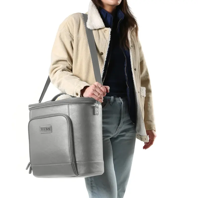 Titan Insulated Faux Leather Cooler Tote Bag – Spacious & Leak-Resistant