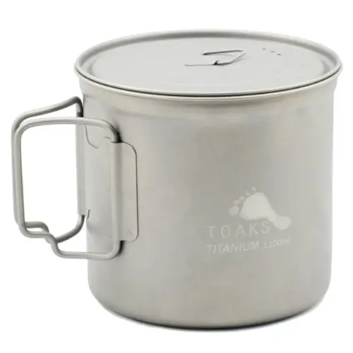 Titanium 1100ml Backcountry Cooking Pot (No Bail Handle)