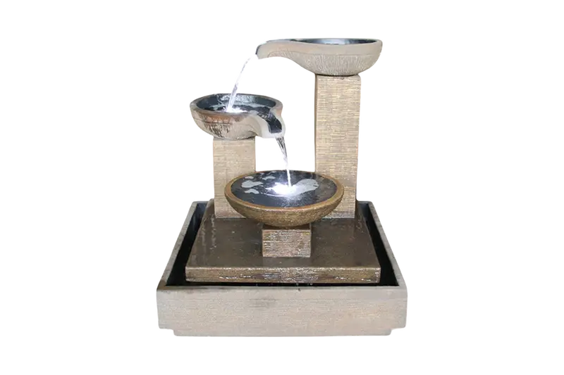 Trio Bowl Multi-Tiered Ceramic Fountain for Patios