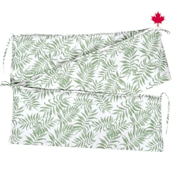 Tropical Green Crib Bumper Pads for Safe Nursery Styling