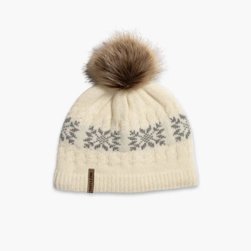 Turtle Fur Lambswool Leira Beanie for Women – White