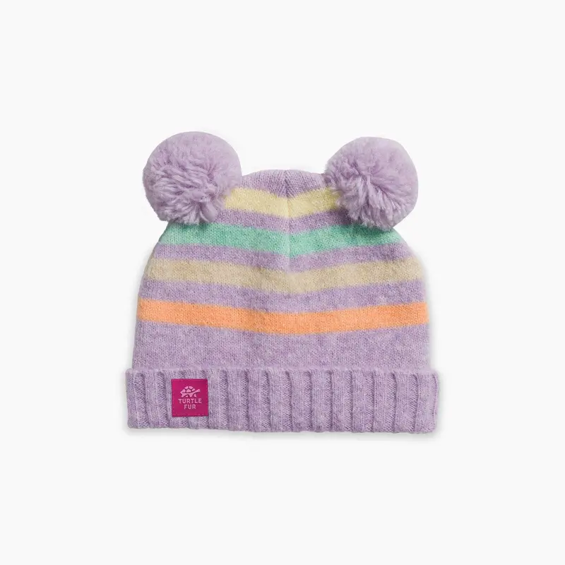 Turtle Fur Recycled Pom Party Beanie for Toddlers – Lavender