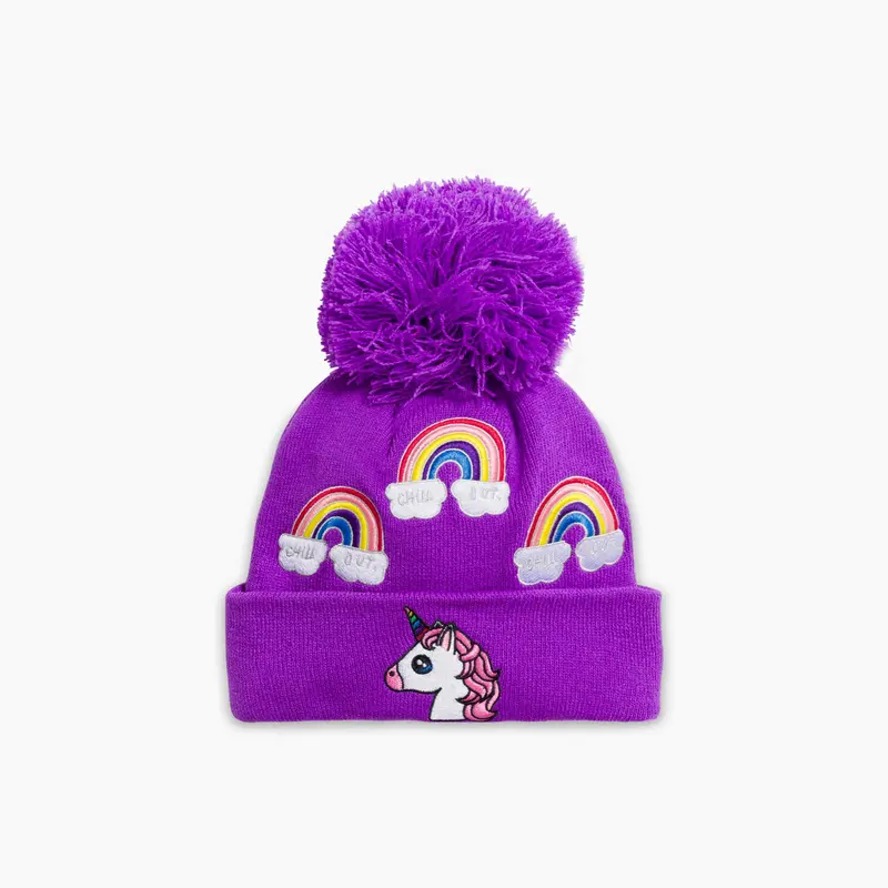 Turtle Fur Unicorn Pom-Pom Beanie for Kids