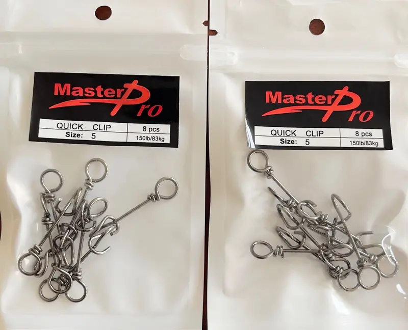Two Packs of Eight Size-5 Quick-Release Fishing Clips – Durable Snap Connectors