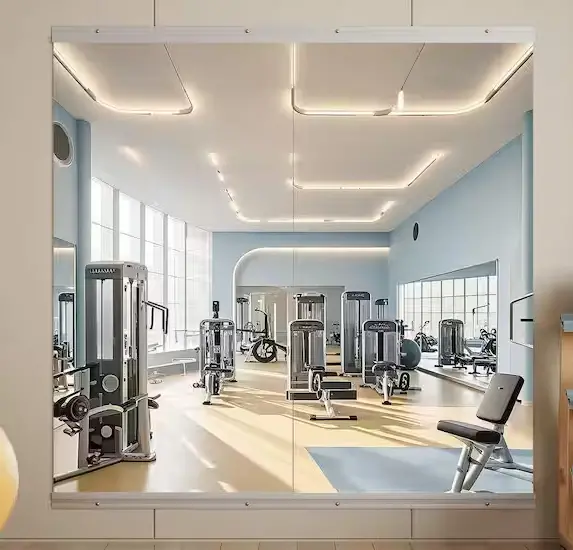 Two-Piece Commercial-Grade Gym Mirror – 30″ W × 58″ H Frameless Panels