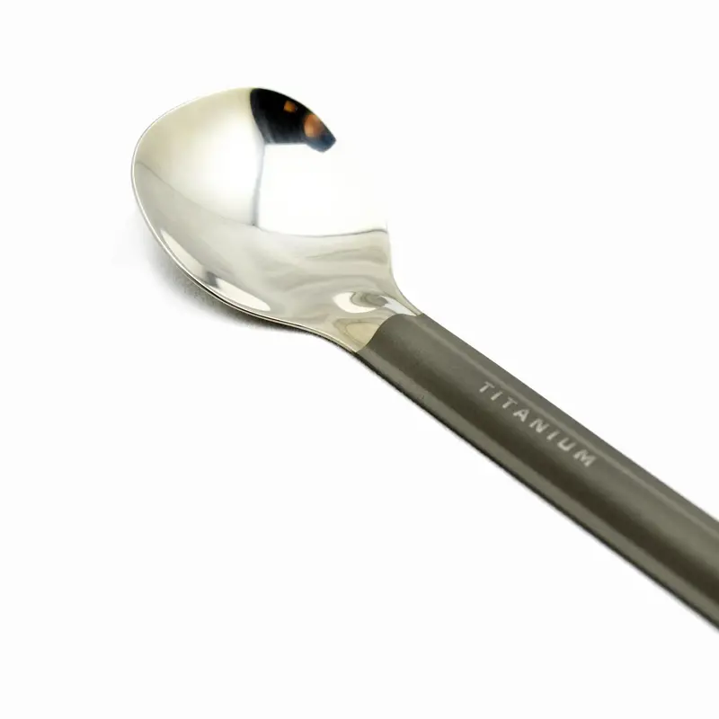 Ultra-Light Titanium Long-Handle Spoon – Polished Bowl