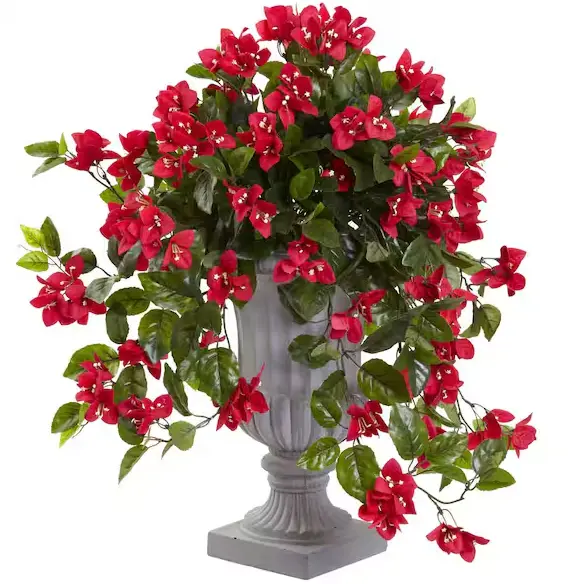UV-Resistant Artificial Bougainvillea Arrangement with Decorative Urn