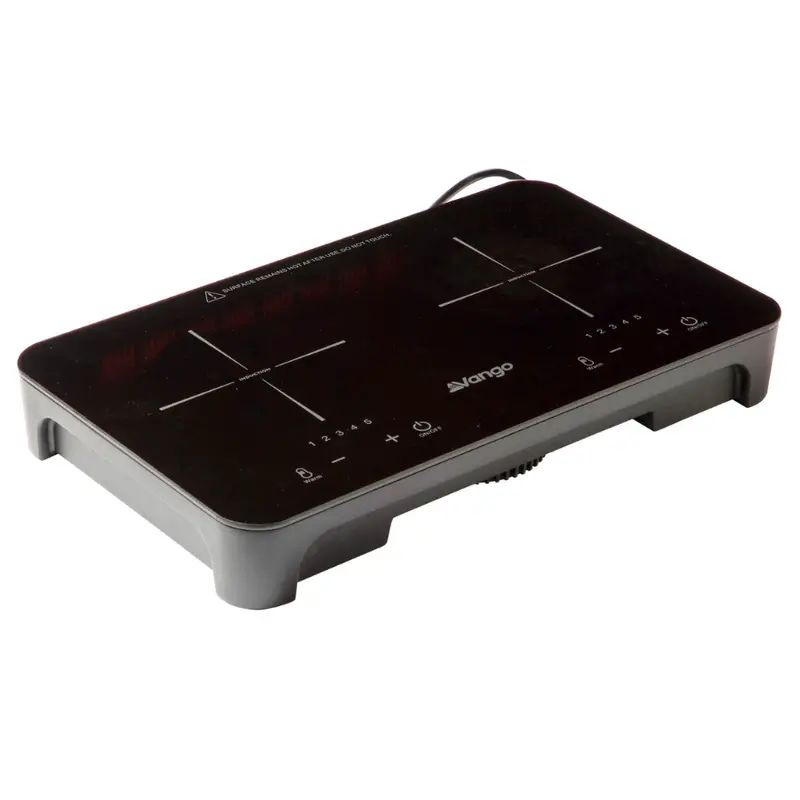 Vango Sizzle Double Induction Cooker – 800W Black Electric Hob