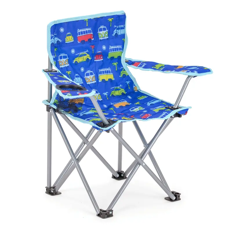 Volkswagen Kids Folding Camping Chair – Blue Lightweight Outdoor Seat