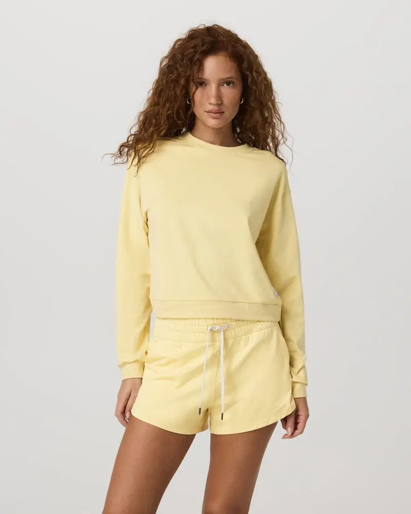 Vuori Halo Modern Crew Neck Sweater for Women – Lemon Snap Heather