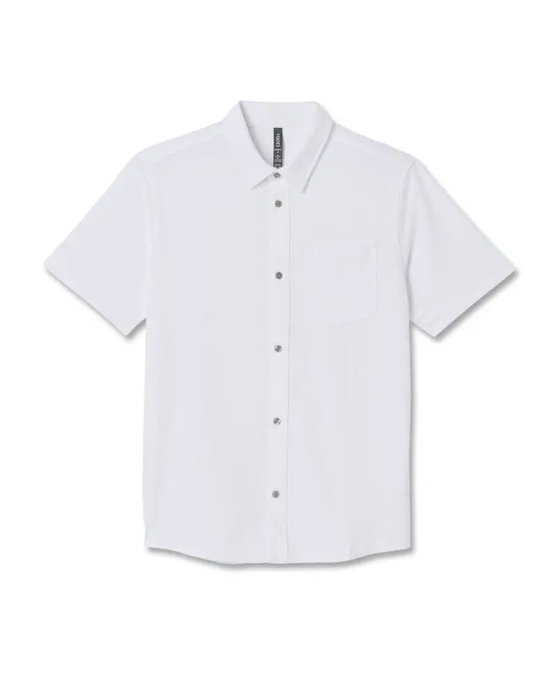 Vuori Knit Oxford Button-Down Shirt for Men – White