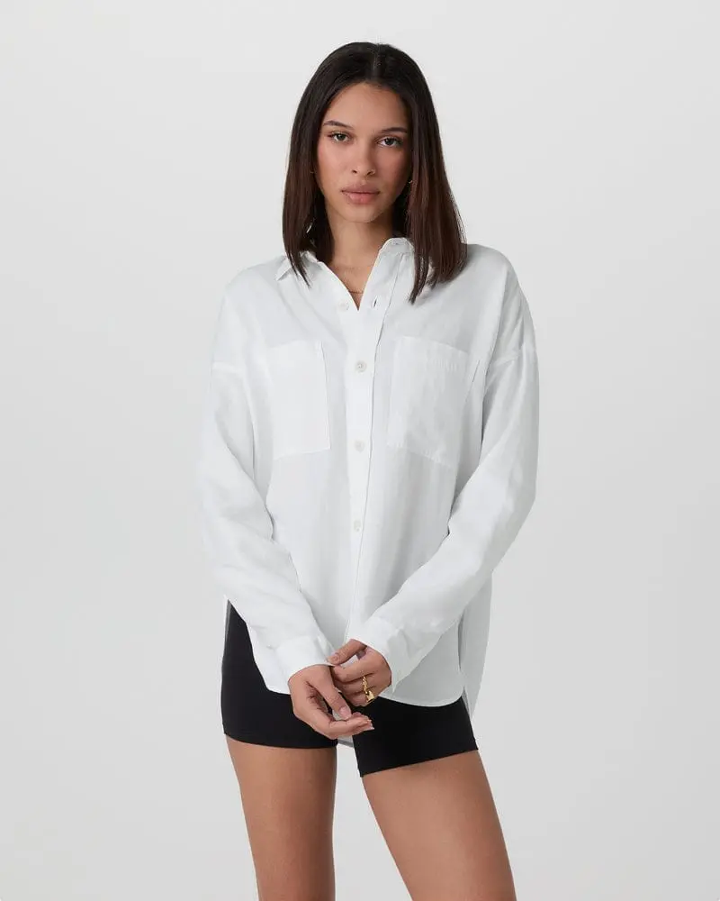 Vuori Trestles Twill Button-Up Shirt – White