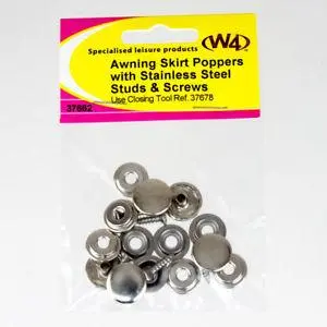 W4 Awning Skirt Fixing Kit: Screws, Studs & Poppers (Set of 5)