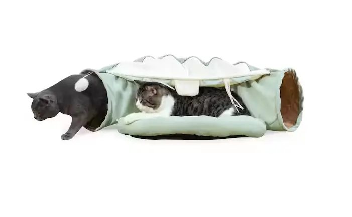 Washable Cat Tunnel Bed with Play Features