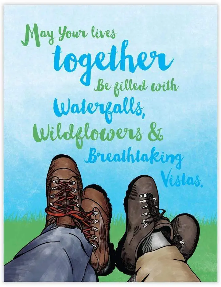 Waterknot Hiking-Inspired Wedding Card for Couples Who Trek Together