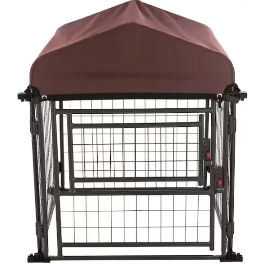 Weather-Resistant Small Outdoor Dog Kennel with Protective Cover