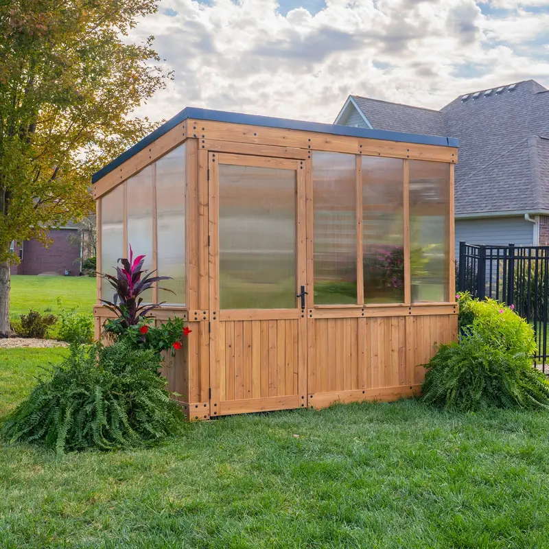 Willow 9×6 Greenhouse – Natural Wood-Finish Garden Growing Space