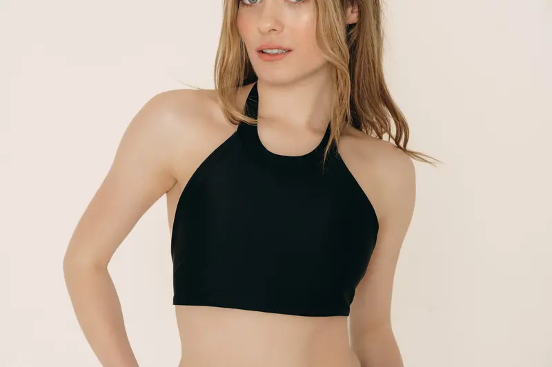 Women’s Black Reversible Halter Bikini Top