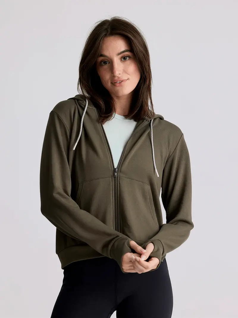 Women’s Free Fly Bamboo Lightweight Zip Hoodie – Eco-Friendly Casual Layer