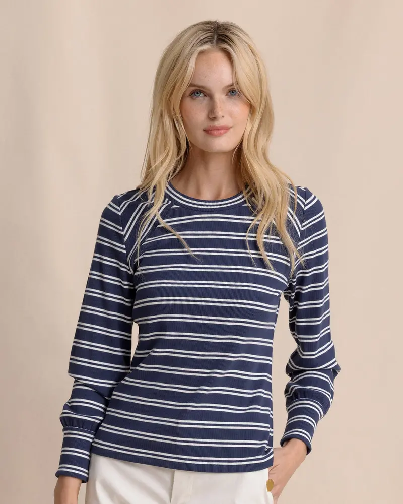 Women’s Long-Sleeve Molley Ribbed Stripe Top
