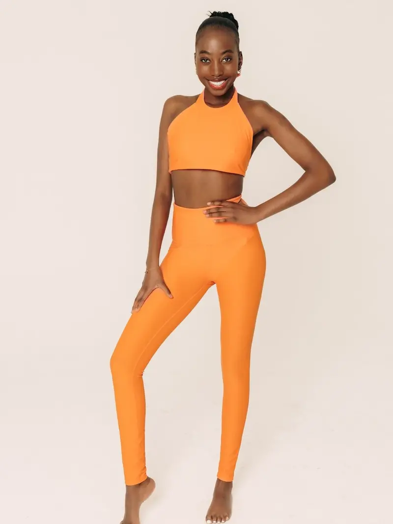 Women’s UPF 50+ Sun-Protective Leggings – Tangerine