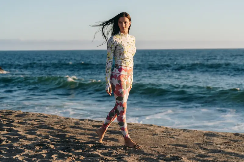 Women’s UPF 50+ UV-Shielding Swim Leggings in Noel Design