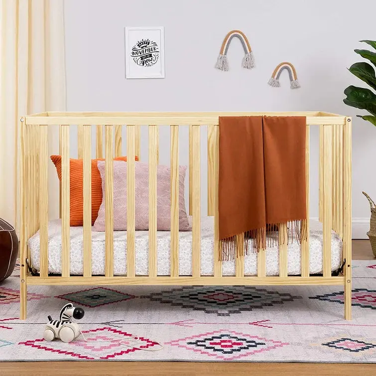 Wooden 4-in-1 Convertible Crib with Full-Size Bed Options