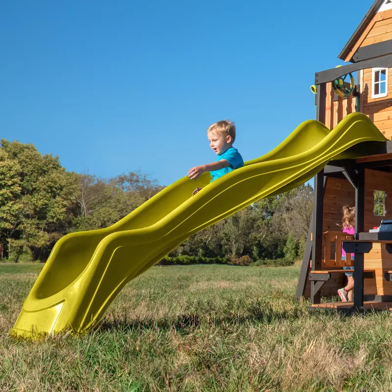 Yellow Wave 10-Foot Curved Playground Slide