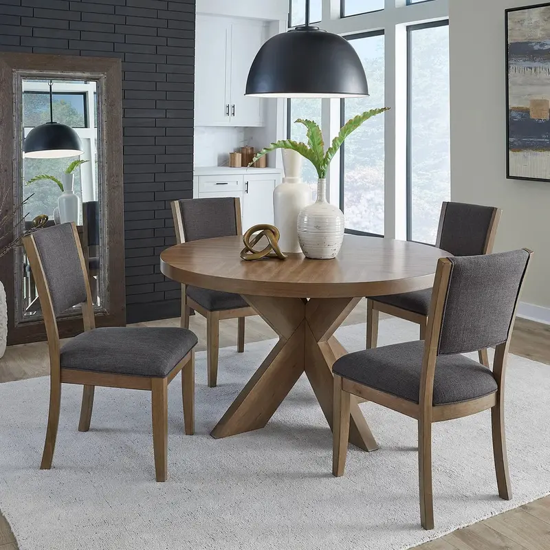 Zealand Round Dining Set – 54-Inch Table with Four Chairs