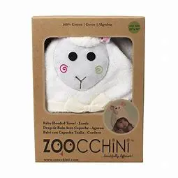 Zoocchini Lamb-Themed Organic Cotton Bath Towel